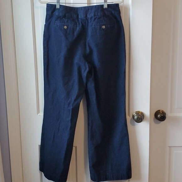ORVIS DARK HIGH RISE WIDE LEG JEANS SIZE 10 SHORT 100% COTTON VINTAGE VIBES - Picture 4 of 8